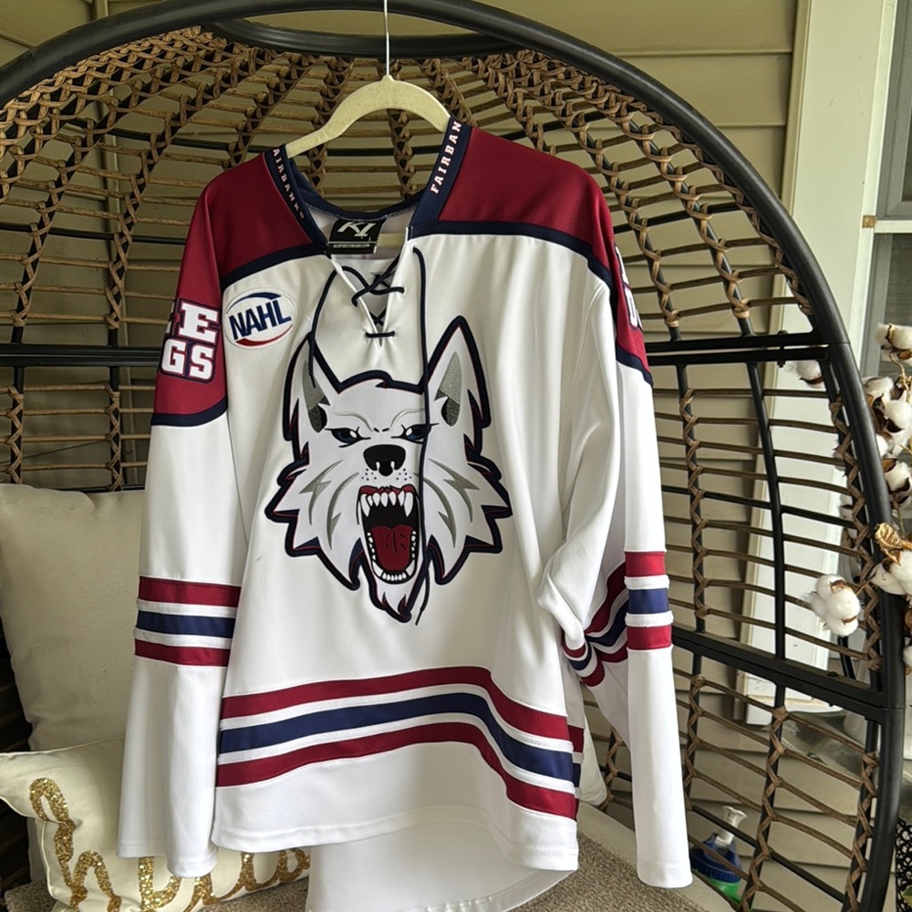 White and Maroon Hockey Jersey